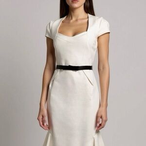 Karen Millen Cream Cap Sleeve Midi Dress